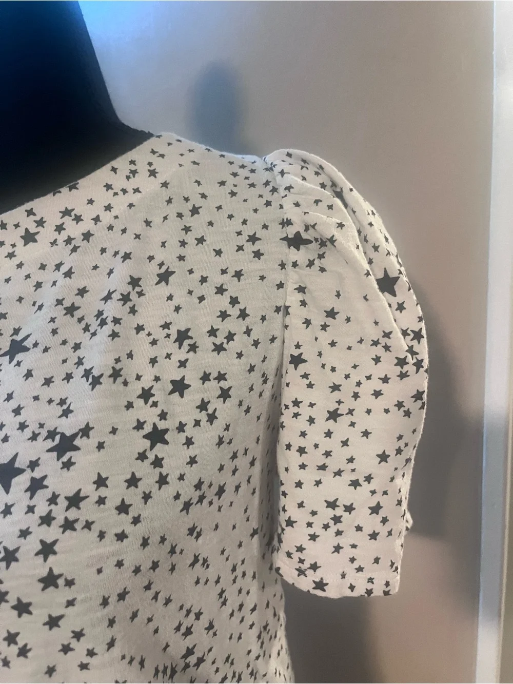 Loft Women's blouse White Navy Stars size Small